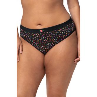 Curvy Couture Sheer Mesh High Cut Briefs in Meadow Dream at Nordstrom, Size Xx-Large
