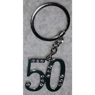 Trade Shop Trade Shop - 12 Portachiavi Porta Chiave Con Numero 50 Bomboniere Confetti Per Compleanno