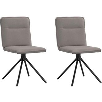 vidaXL Sillas De Comedor 2 Unidades Tela Gris Taup&eacute; Vidaxl