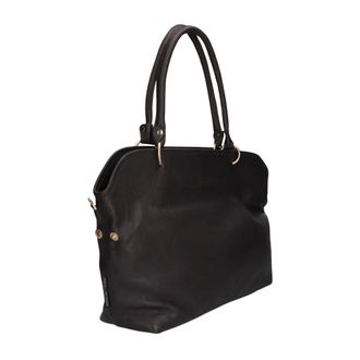 Fred De La Bretoniere Lena Plain Schoudertas - Dames - Tassen - Zwart - Maat: ONE Size Leer