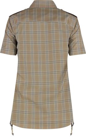 Burberry Womens Checked Cotton Shirt Beige