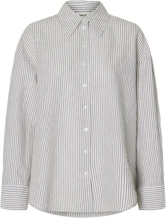 Selected Dames, Blouses & Shirts, Wit, Maat: S Linnen