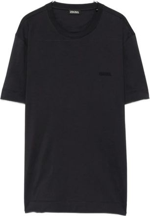 Ermenegildo Zegna Tops, Heren, Grijs, XL, Katoen, Katoenen Jersey T-shirt