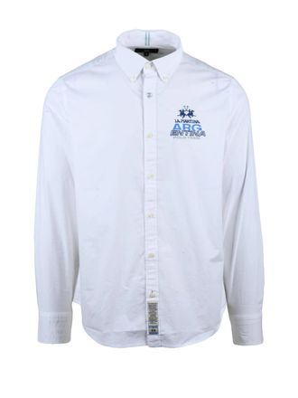 La Martina White Cotton Elastane Stretch Shirt