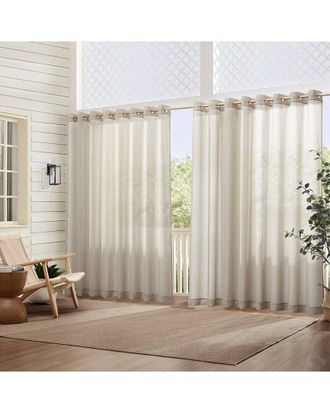 Elrene Carmen Sheer Extra Wide Indoor/Outdoor Sheer Window Curtain