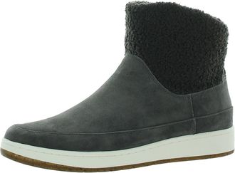 Aetrex Winnie Boots Womens US 9 Gray Suede Sherpa Ankle Casual Shoes ZPO3428
