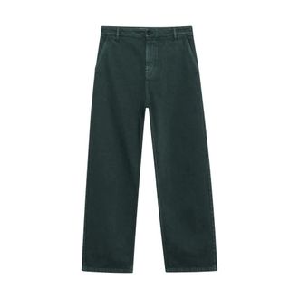 Miu Miu Straight Trousers, female, Green, Size: S Gabardine Pants