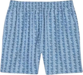 Lacoste Beachwear, male, Blue, Size: XL Blue Monogram Swim Trunks Modern Style