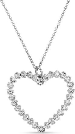 Bony Levy 18K Gold Liora Diamond Heart Pendant Necklace in 18K White Gold at Nordstrom