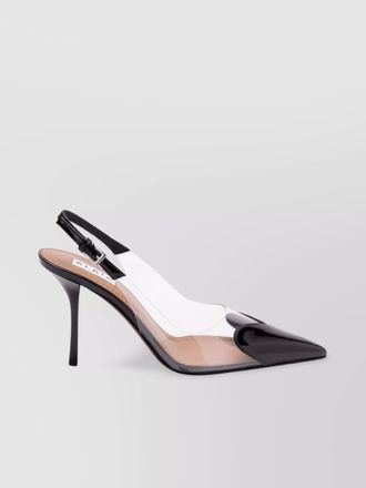 Alaia heart slingbacks in patent calfskin