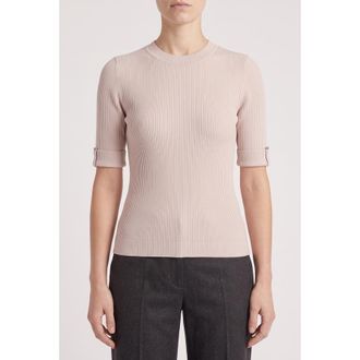 Brunello Cucinelli Womens Light Pink Ribbed Shirt, Size XS