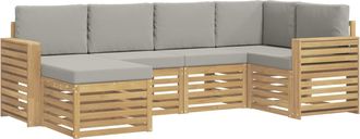 vidaXL Conjunto De Sof&aacute;s De Exterior 6 Uds. Blanco Y Gris Claro Vidaxl