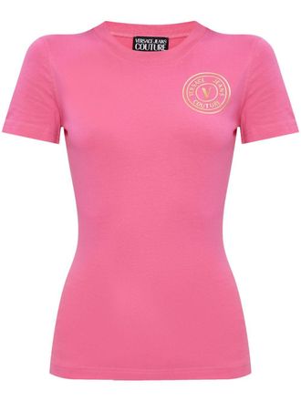 Versace Jeans Couture V-Emblem T-shirt - women - Cotton/Elastane - S - Pink