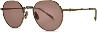 Mr. Leight HACHISATGMBSHSFTAHR Round Metal Frame Sunglasses - Gold
