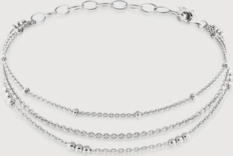 Monica Vinader Sterling Silver Layered Chain Bracelet