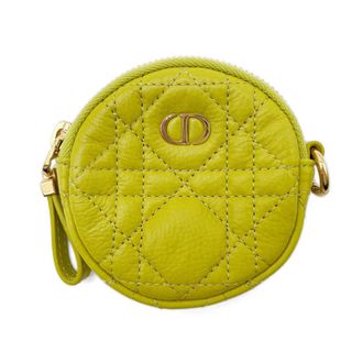 Dior Green Yellow Leather Coin Purse/Coin Case (Pre-Owned)