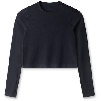 LNDR Womens Power Crop Long-Sleeve Shirt Black XS/S