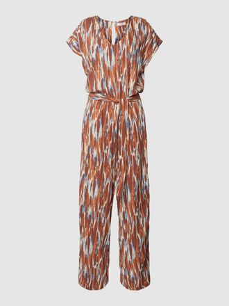 b.young B.Young Jumpsuit aus reiner Viskose mit Animal-Print Modell Joella in Rostrot, Größe 40