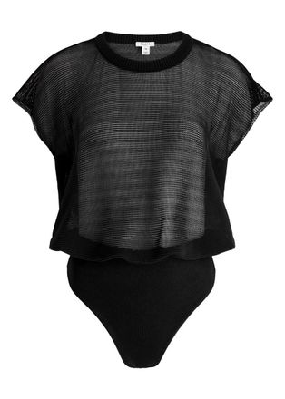 Alaia Ribbed Sheer Cotton-blend Bodysuit - Black - 38 (UK10 / S)
