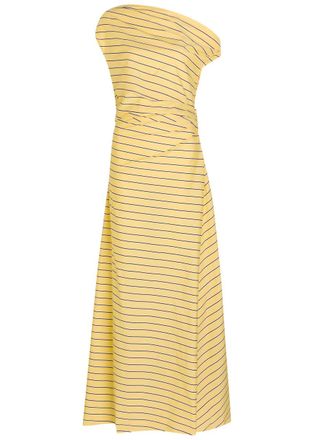 Staud Phare Striped Stretch Cotton-poplin Maxi Dress - Yellow - 10 (UK14 / L)