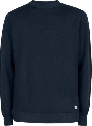 C.P. Company Marineblauwe Merino Wol Ronde Hals Trui - Heren - Ronde hals truien - Blauw - 2XL - Wol - Truien & Vesten