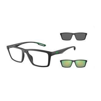 Emporio Armani Glasses, male, Black, Size: 55 MM Clip Sunglasses