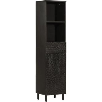 vidaXL Bathroom Cabinet Black 38x33x160 cm Solid Wood Mango vidaXL