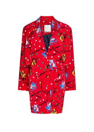 Blaz&eacute; Milano Honeybelle Printed Silk Mini Shirt Dress - Red - 1 (UK8 / S)