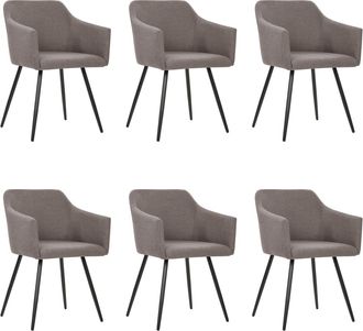 vidaXL Sillas De Comedor 6 Unidades De Tela Gris Taupe Vidaxl