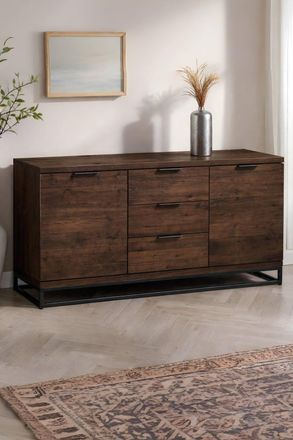 Julian Bowen Brooklyn 2 Door 3 Drawer Sideboard in Dark Brown