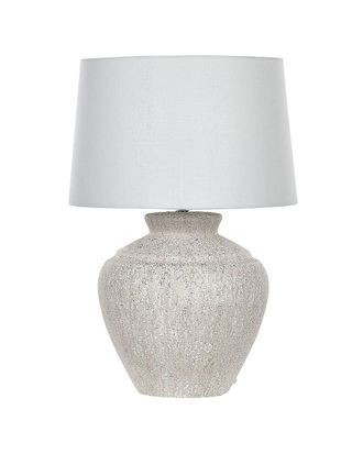 Beliani L&aacute;mpara de mesa cer&aacute;mica beige claro