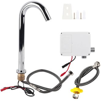 Elle Grifo De Agua Con Sensor De Inducci&oacute;n Autom&aacute;tico Y Rosca G1/2 Pulgada, Grifo Infrarrojo De Agua Fr&iacute;a Con Caja De Control (modelo De Altura Elevada Par