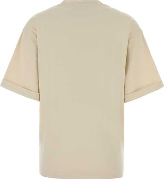 Woolrich Womens Cream Cotton Oversize T-Shirt Milkcream Exterior