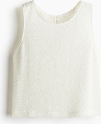 H&M Tanktop aus strukturiertem Strick - White