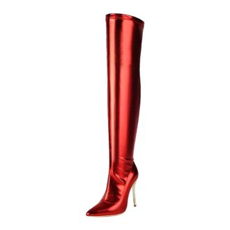 Generic Womens Sexy Over The Knee Boots Pointed Toe Super High Thin Heel Side Zipper For Banquet And Party Dressy Events