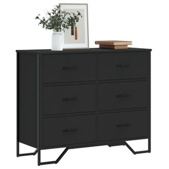 Berkfield Home Chest of Drawers Black 91x35.5x74.5 cm Engineered wood