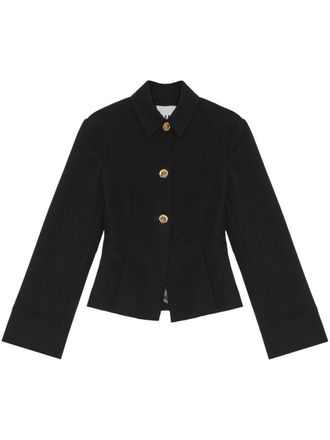 Ganni Black Jacket With Golden Buttons