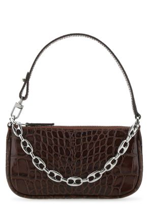 by FAR Chocolate Leather Mini Rachel Handbag