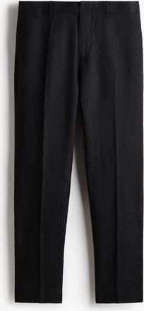 H&M Anzughose aus Leinen in Slim Fit - Schwarz