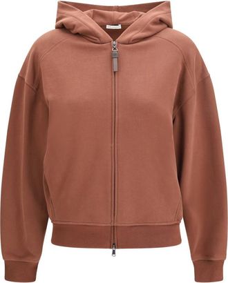 Brunello Cucinelli Brown Solid Hood Sweatshirt