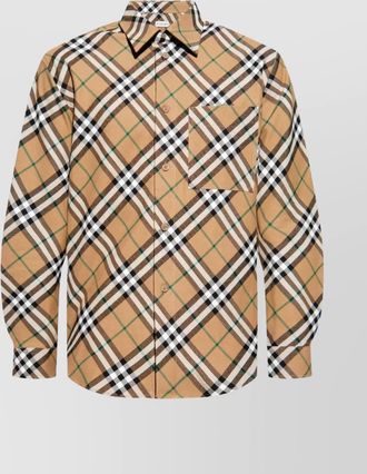 Burberry cotton check shirt front pocket