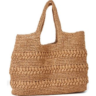 L*Space Changing Tides Crocheted Raffia Tote in Natural at Nordstrom