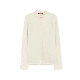 Max Mara Shirts, female, Beige, Size: XS Minimal Kimono Sleeve Shirt