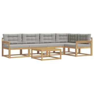 vidaXL Conjunto De Sof&aacute;s De Exterior 6 Pcs Blanco Y Gris Claro Vidaxl