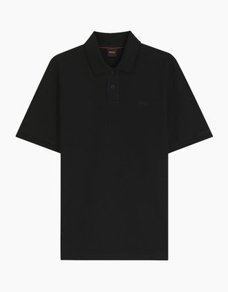 HUGO BOSS Mens Boss Phoenix Micro Honeycomb Piqu&eacute; Polo - Black - Size: 38