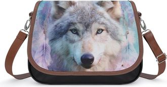 Generic Dreamcatcher1 Wolf Fashion Womens Crossbody Bags Novelty Handbag Shoulder Bag Purse