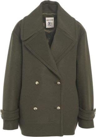 Semicouture Double-Breasted Caban With Wide Lapel