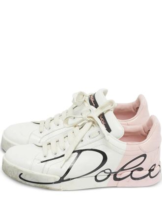 Dolce & Gabbana Portofino leather trainers - White