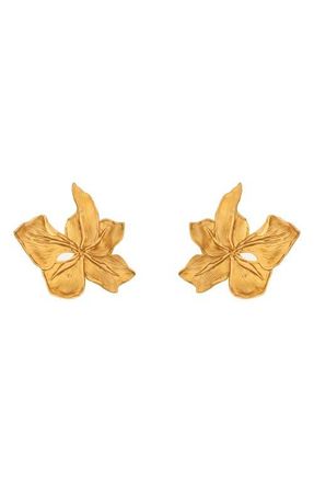 Oscar De La Renta Small Cyclamen Stud Earrings in Gold at Nordstrom