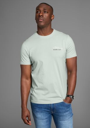 DELMAO T-Shirt DELMAO, Herren, Gr. 4XL (68/70), gr&uuml;n, Single Jersey, Obermaterial: 100% Baumwolle, bedruckt, slim fit, Rundhals, Shirts T-Shirt, mit dezentem
